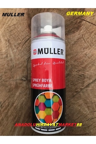Muller Akrilik Parlak Kırmızı Sprey Boya Tampon Oto Boyası 400Ml