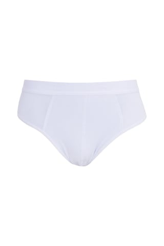 Tudors Erkek 2'li Paket Likralı Bambu Beyaz Slip Külot-41735 Beyaz