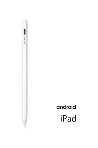 Bix Sp04 Stylus Pen Android İpad Universal Kapasitif Ekran Uyumlu Manyetik Çizim Tasarım Tablet Kalemi Beyaz