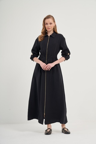 Ftz Modal Elbise Siyah 31033 Siyah