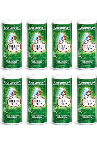 Billur Tuz Sodyumu %50 Azaltılmış 500 Gr X 8 Adet