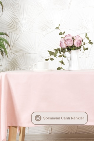 Elart Soft Masa Örtüsü Kadife Dikdörtgen 150x220 Cm Pudra Pudra