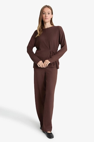 Defacto Straight Fit Düz Paça Bürümcük Pantolon C0200ax25aubn539 Kahve