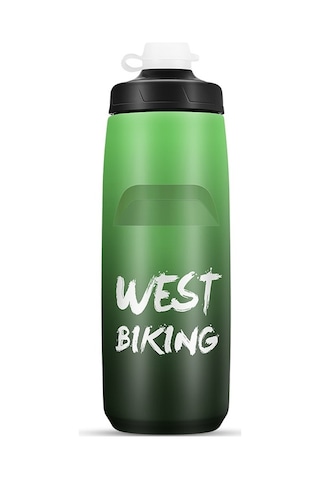 Batı Bisiklet 750ml Bisiklet Su Şişesi Taşınabilir Açık Bisiklet Su Bardağı, Renk: Siyah Yeşil Degrade Diğer
