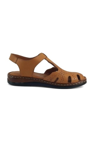 Mammamia 2550 Hakiki Deri Günlük Kadın Sandalet-taba Taba