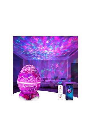 Dinozor Tasarımlı Bluetooth Hoparlör Gece Lambası Galaxy Led Projektör Çok Renkli 2 Saat Diğer