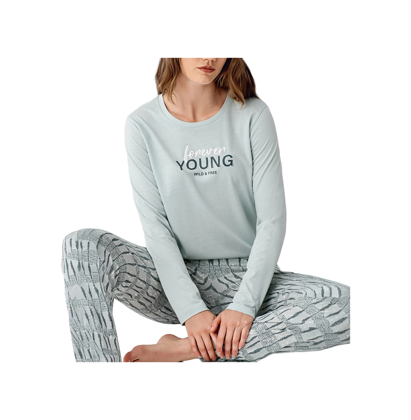 Arnetta Ar3405-s Kadın İkili Kışlık Pijama Takım Yeşil