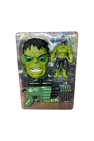 Kutulu Spiderman Maskeli Mermi Fırlatıcılı Fiğür Set Hulk