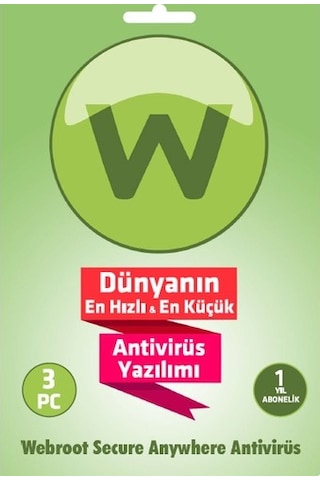 Webroot Secureanywhere Antivirus 3 Kullanıcı 1 Yıl (319994267)
