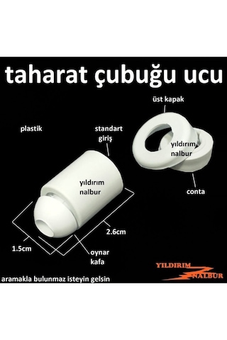 4 Adet Taharat Çubuğu Ucu Plastik Beyaz Taharet Borusu Ucu Perletörü Aparatı