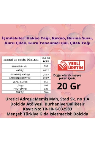 Dolcida Kırmızı Meyveli Şekersiz Çikolata 20gr-3366