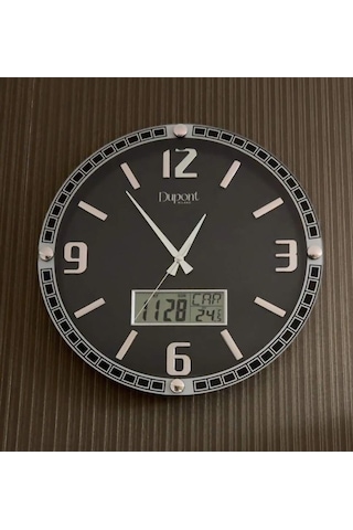 Dupont-t-710-a Dijital Termometreli Ve Takvimli Duvar Saati Silver-siyah İki Renk