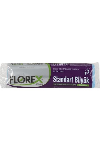Florex Standart Büyük Boy Çöp Torbası 50 Adet Mavi 65 x 80 CM