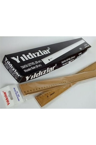 Yıldızlar Tahta Cetvel 50 Cm Wooden Ruler Okul Gereçleri Ahşap Cetvel Diğer