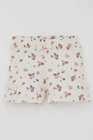 Breeze Kız Bebek Şortlu Takım Çiçek Baskılı Kelebek Nakışlı Düğme Aksesuarlı 6 Ay-2 Yaş, Somon SOMON