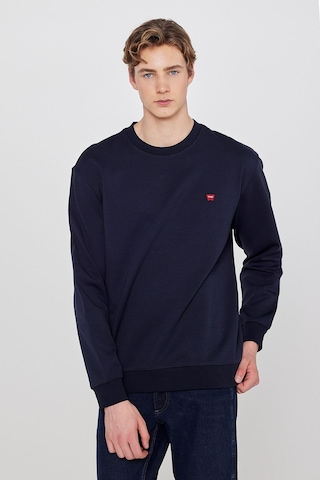 Wrangler Pamuklu Regular Fit Normal Kesim Bisiklet Yaka Logo Detaylı Sweatshirt Lacivert