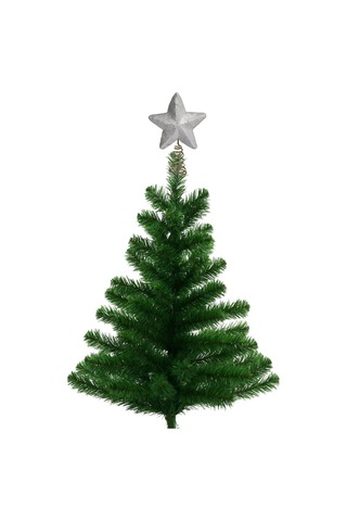 Yılbaşı Ağaç Tepelik 15cm Gümüş Pullu Yaylı Yıldız Diğer