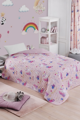 Eponj Home Çok Amaçlı Örtü Tek Kişilik Magical Pembe