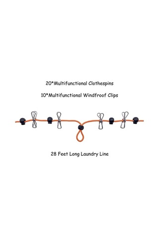 Ulzyvf Katlanabilir Seyahat İpi - Çamaşır Asma, Kamp İçin Pratik Turuncu