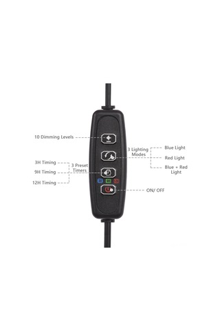 Hfambition 40w 84leds Dört Kafa Bitki Büyüme Lambası - 10 Seviye Parlaklık, 3/9/12saat Zamanlama, Kırmızı/mavi/kırmızı+mavi Modları Diğer