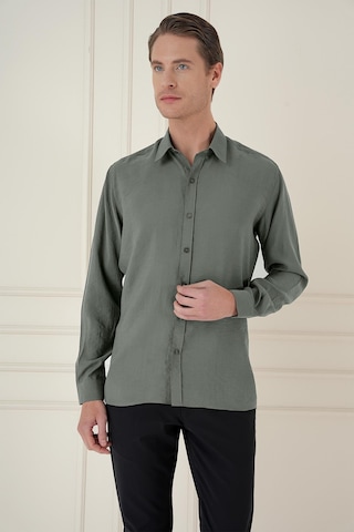 Efor Slim Fit %100 Modal Uzun Kol Klasik Haki Gömlek Gk 743 Haki