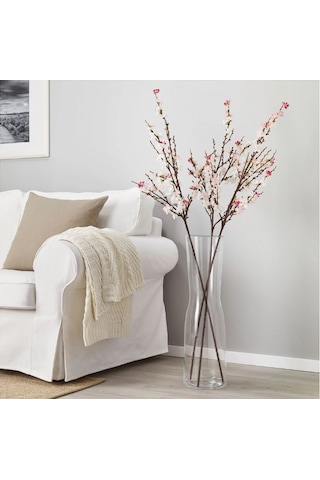 Ikea Smycka Yapay Sakura Dalı 130 Cm Beyaz Pembe Yeşil Beyaz - Pembe - Yeşil