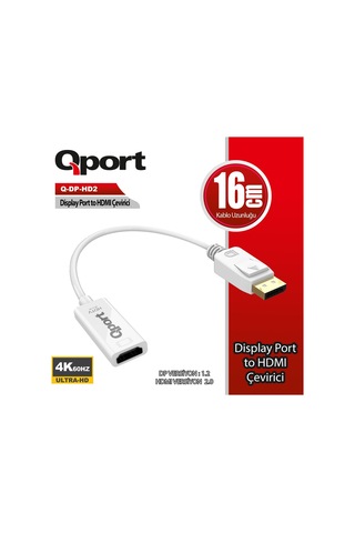 Qport Q-dp-hd2 Dısplay Portundan Hdmı Cevırıcı 4k 60hz