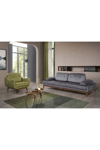 Nelson Yataklı Koltuk Takımı Babyface Gri