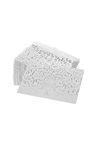 Mufunye 20 Adet/takım Düğün Davetiye Kartı Kapağı İnci Kağıt Lazer Kesim Kuş Desenli Davetiye Kartları Düğün Yıldönümü Malzemeleri--beyaz