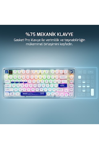 Gamepower Gasket Pro X RGB Wireless/Bluetooth/Kablolu Mekanik Hot-Swap Yağlı Switch Klavye