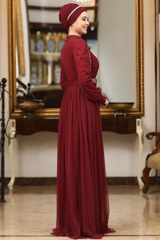 Esilanur Efsane Tesettür Abiye Bordo Bordo