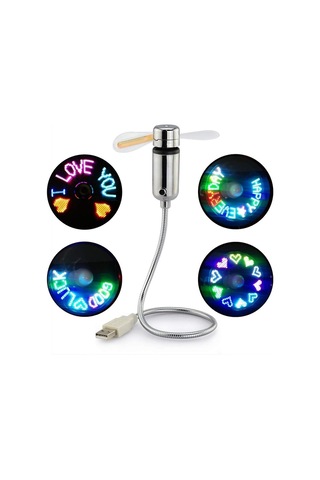 Gerçek Zamanlı Saat Ve Sıcaklık Ekranlı Küçük Usb Fanı, Kişisel Usb Led Saat Fanı