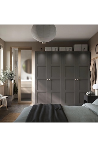 Ikea Koyu Gri Modern Kapaklı Gardırop 200x60x201 Cm