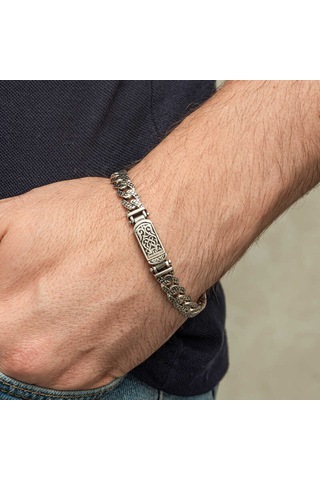Blackcraft Gümüş Elişi Örgü Gurmet Erkek Bileklik Bc-e975cd Renkli