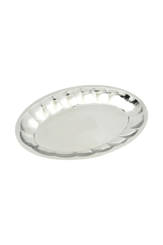 Dilimli Kayık Tabak 24 Cm No: 2 Paslanmaz Çelik Tabak Metalik Gri