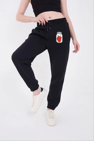 Reka Moda Üç İplik Lastikli Baskılı Eşofman Pantolon - Lacivert Lacivert