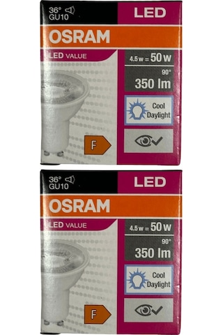 Osram Par16 4.5w 50w 6500k Beyaz Işık Gu10 Duylu Led Spot 2 Adet