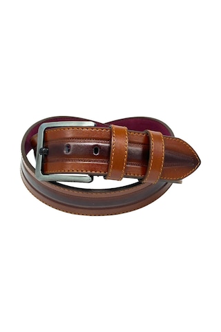 Süzer Deri Taba Suni Deri Dikişli Model 4.5 Cm.lik Spor Kot Kemer - 4523-61-22ks Taba