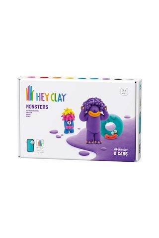 Hey Clay Hava İle Kuruyan Kil 6'lı Kutu - Monsters Hipster, Bigwig, Donut