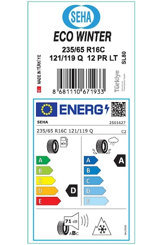 Seha 235/65 R16C 121/119Q SL80 Talas Kış Lastiği 2025