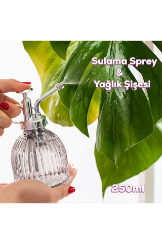 Perotti 15731 Gri Vintage Cam Bitki Sulama Şişesi Sprey Şişe