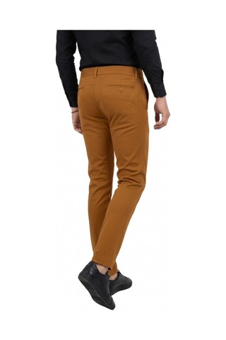 Deepsea Erkek Taba Likralı Beli Lastikli & İpli Dar Kesim Şık Kumaş Pantolon 2600572