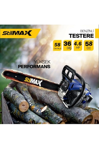 Stilmax Professional Çift Egzoz Benzinli Ağaç Motoru 4.6 Hp 58cc