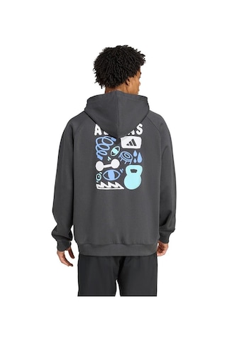Adidas Erkek Gri Sweatshirt Gfx Hoodıe Jx1811 Gri