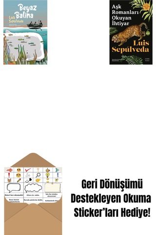 Beyaz Balina + Aşk Romanları Okuyan İhtiyar + Okuma Sticker'ları