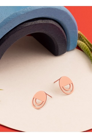 925 Ayar Gümüş Yarım Daire Ve İkili Çember Küpe