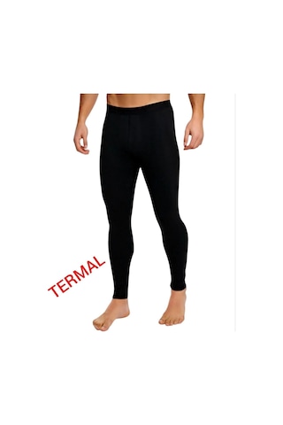 Lüx Wood Termal Uzun Sporcu Taytı Siyah Unisex Siyah