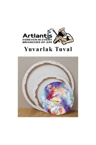 Yuvarlak Tuval 20x20 Cm 1 Adet Arkadan Zımbalı Astarlı Resim Tuvali Akrilik Boya Yağlı Boya Daire Tuval Diğer