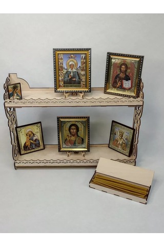 Woodiks İkonlar İçin Raf, Mumlar İçin Kutu 344928532 Bej