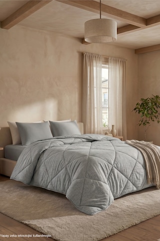 Formeya Antrasit Gri Soft Kışlık Yorgan Tek Kişilik 155X215